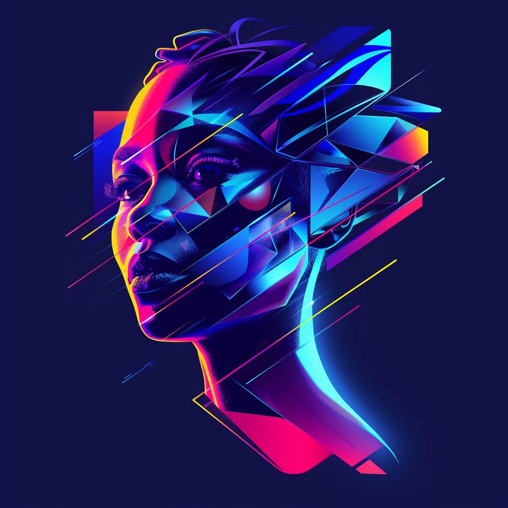 Colorful portrait of a person in geometric style