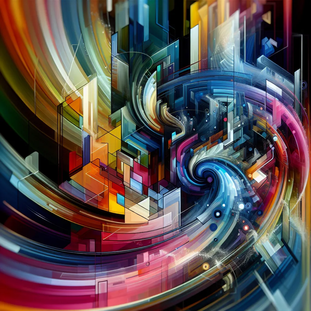Abstract art with vibrant colors and dynamic shapes, ideal for a cool profile picture