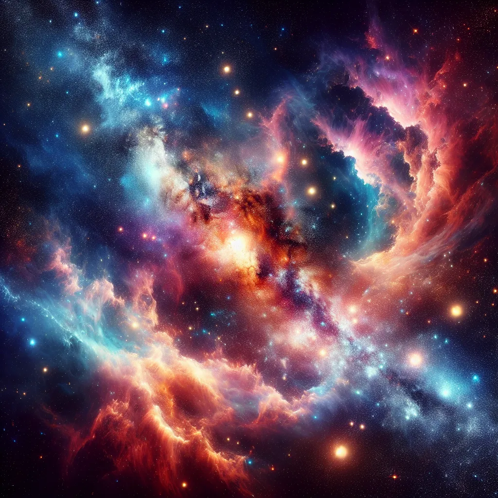 Une vue à couper le souffle d'une galaxie depuis l'espace, avec des étoiles lumineuses et des nébuleuses colorées, idéale pour une photo de profil cool