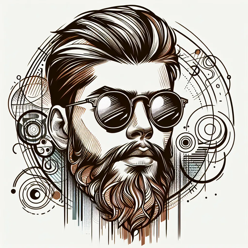 An artistically drawn portrait expressing style and character, fantastic for a cool profile picture