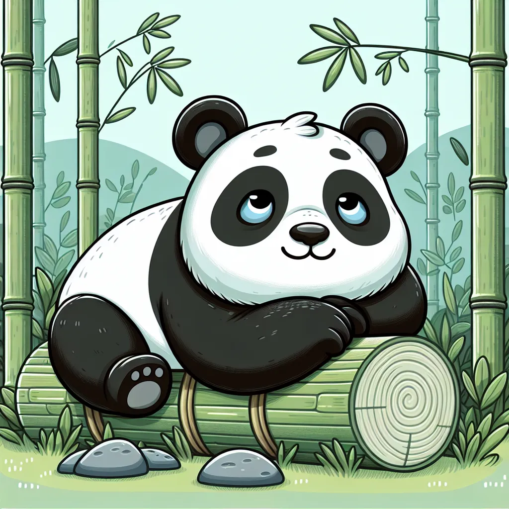 A cute panda peacefully resting in a bamboo forest, ideal for a cool profile picture