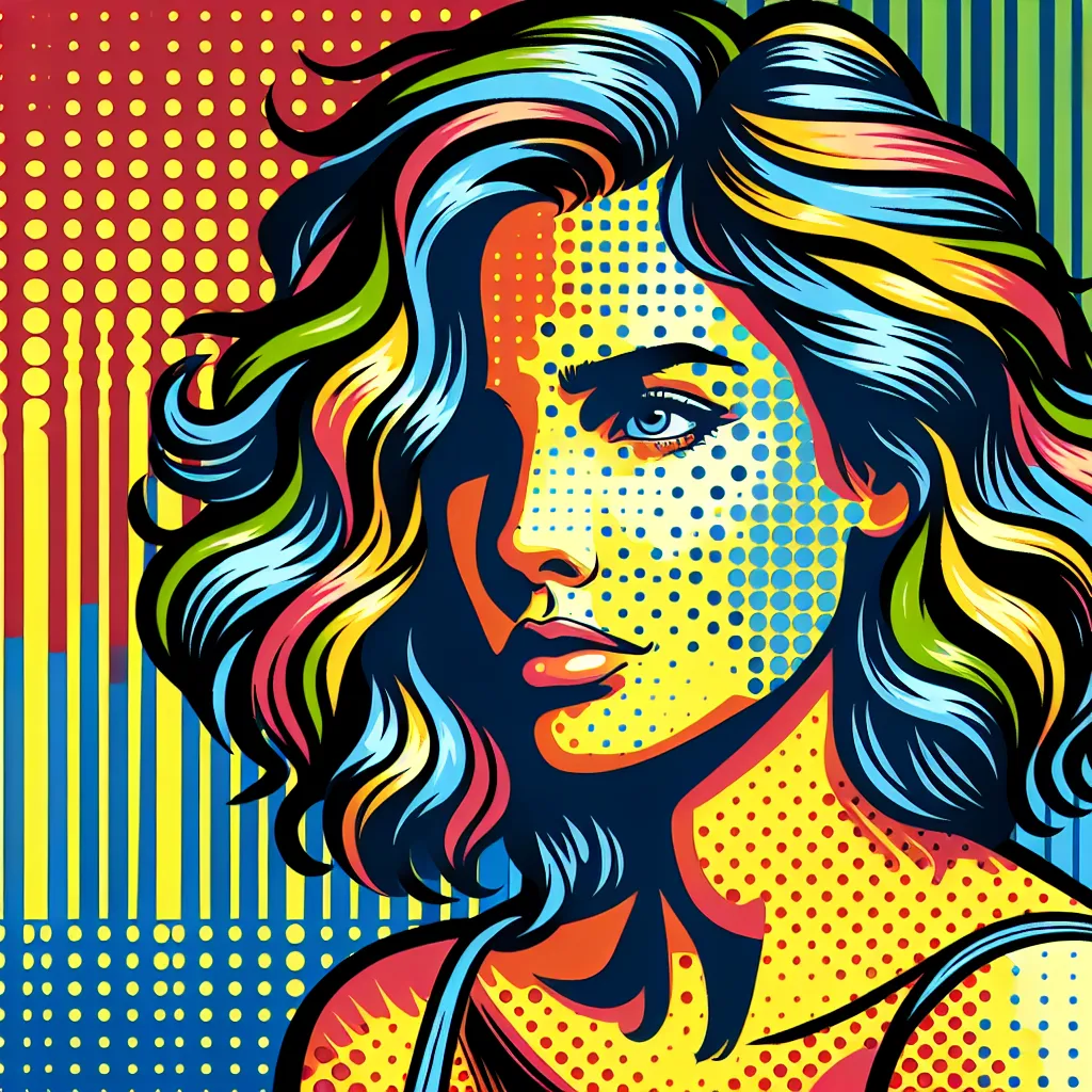 A Pop-Art portrait with vibrant colors and a distinctive style, perfect for a cool profile picture
