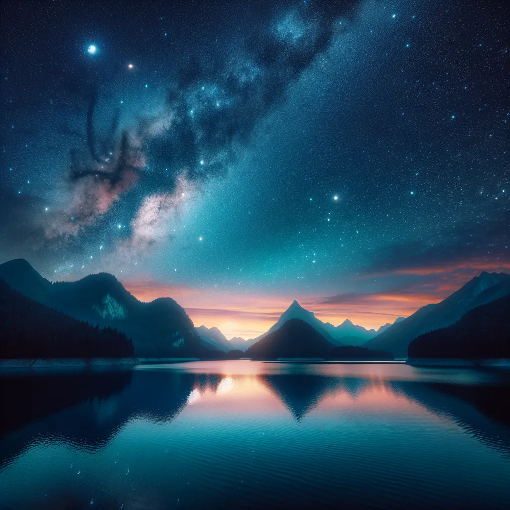 An impressive starry sky over a peaceful mountain landscape, perfect for a cool profile picture